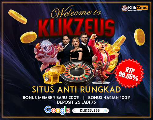 Banner selamat datang di situs slot klikzeus