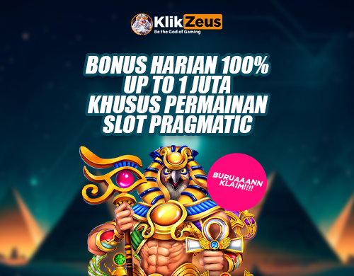 Banner Bonus Harian 100% Klikzeus